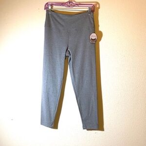 BALLY TOTAL FITNESS WOMENS HI-RISE TUMMY CONTROL ANKLE LEGGINGS SZ M/L GRAY.